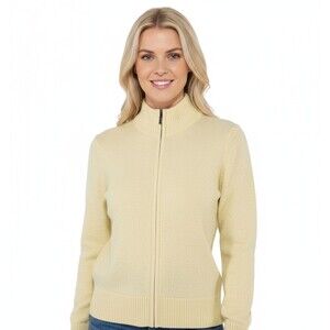 WoolOvers Yellow Full Zip Up Hoodie Size S Wool Sweatshirt